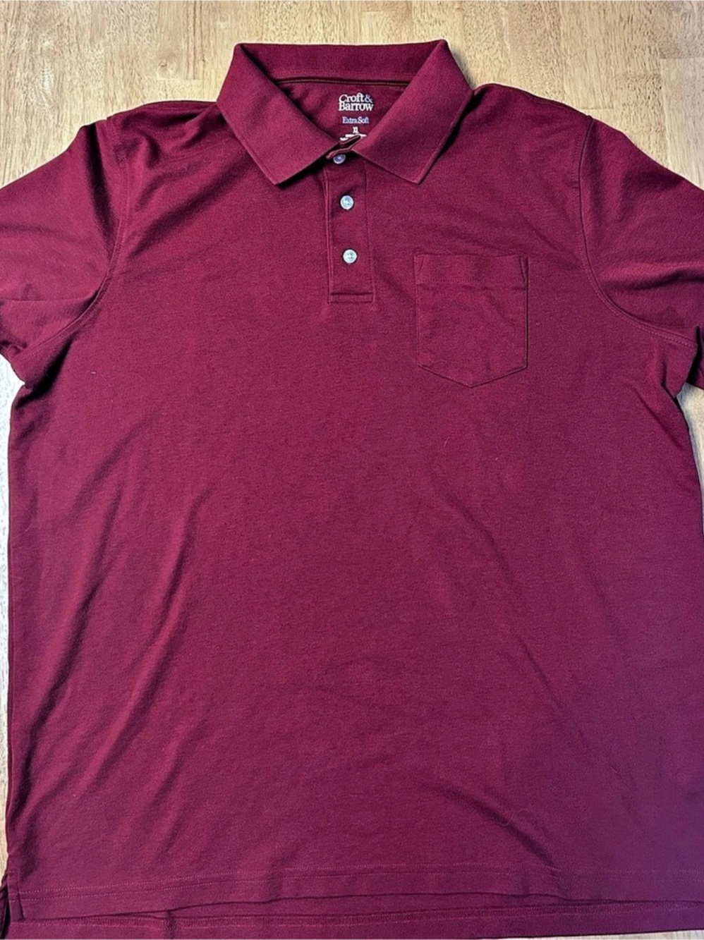 Croft & Barrow Extra Soft Polo Men's Burgundy XL
